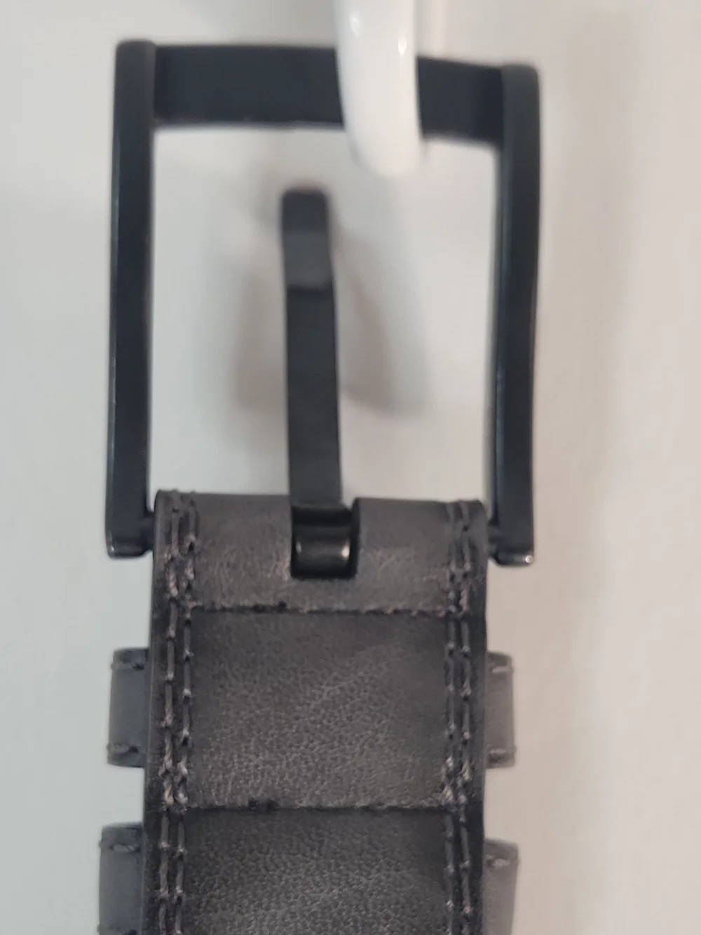 Men's Black Leather Belt with Matte Black Buckle